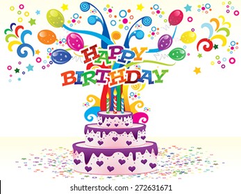 abstract colorful birthday background vector illustration