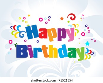 Abstract Colorful Birthday Words Vector Illustration Stock Vector ...