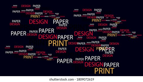 Abstract colorful black background with texts