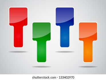 Abstract colorful blank labels. Vector illustration