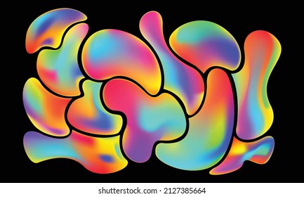 Abstract colorful blob background template for poster, copy space, banner, wallpaper, or flyer. Fluid oil background.