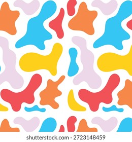 Formas Abstractas de la gota colorida Vector, patrón orgánico dibujado a mano, ilustración de fondo lúdico moderno