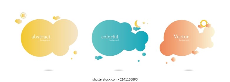 Abstract colorful blobs set.Set of isolated abstract aqua spot with gradient or dynamic color.Abstract liquid shape. Fluid design. Isolated gradient waves with geometric lines,Vector illustration.