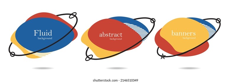 Abstract colorful blobs set.Set of isolated abstract aqua spot with gradient or dynamic color.Abstract liquid shape. Fluid design. Isolated gradient waves with geometric lines,Vector illustration.