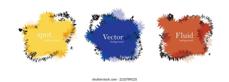 Abstract colorful blobs set.Set of isolated abstract aqua spot with gradient or dynamic color.Abstract liquid shape. Fluid design. Isolated gradient waves with geometric lines,Vector illustration.