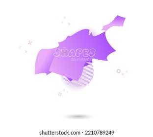 Abstract colorful blobs set.Set of isolated abstract aqua spot with gradient or dynamic color.Abstract liquid shape. Fluid design. Isolated gradient waves with geometric lines,Vector illustration.