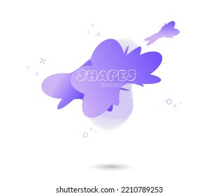 Resumen de los blobs coloridos.Conjunto de manchas acuáticas abstractas aisladas con un color gradiente o dinámico.Forma líquida abstracta. Diseño fluido. Olas de gradiente aisladas con líneas geométricas,Ilustración vectorial.