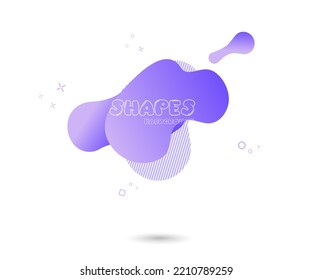 Abstract colorful blobs set.Set of isolated abstract aqua spot with gradient or dynamic color.Abstract liquid shape. Fluid design. Isolated gradient waves with geometric lines,Vector illustration.