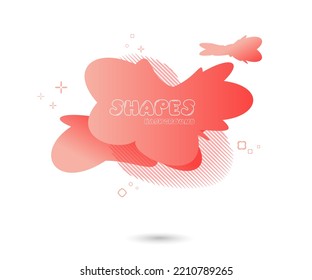 Abstract colorful blobs set.Set of isolated abstract aqua spot with gradient or dynamic color.Abstract liquid shape. Fluid design. Isolated gradient waves with geometric lines,Vector illustration.