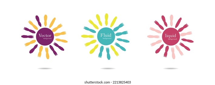 Abstract colorful blobs set.Set of isolated abstract aqua spot with gradient or dynamic color.Abstract liquid shape. Fluid design. Isolated gradient waves with geometric lines,Vector illustration.