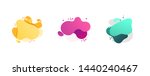 Abstract colorful blobs set. Yellow, cyan, pink, purple hatched shapes, stars and dots. Flowing liquid, layers, dynamical forms. Vector illustration for banner, poster, logo, cover design