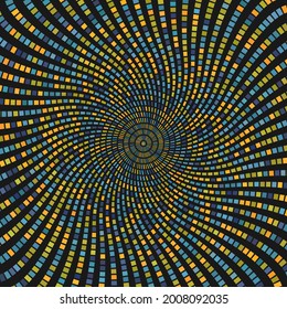 Abstract Colorful Blocks Vortex Art Design Background