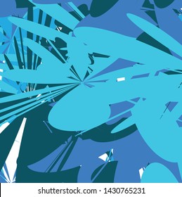 Abstract colorful blue flower pattern background