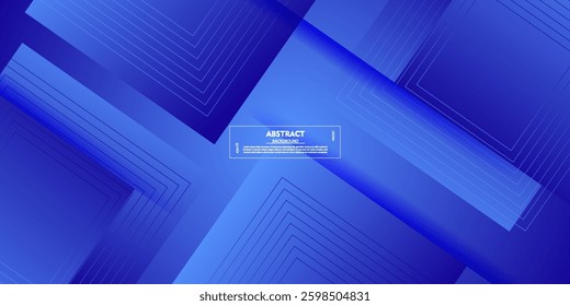 Abstract colorful blue gradient 3D background. Paper cut theme pattern overlapping with lines. Vector Eps10