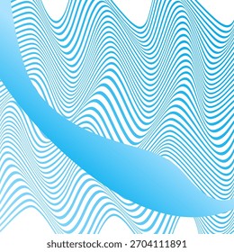 FUNDO DE PADRÃO DE LINHA ONDULADA DE GRADIENTE AZUL COLORIDO ABSTRATO. DESIGN DA CAPA 