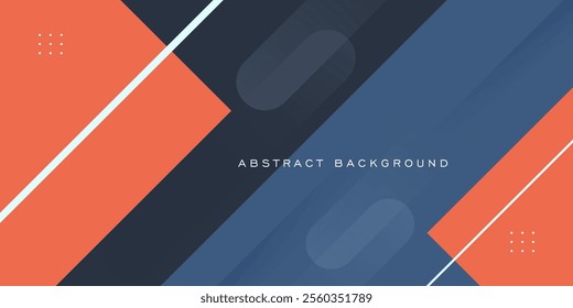 Abstract colorful blue, gray, and orange overlap shadow and lines background. Papercut template background with straight line and shapes. Colorful background with trendy pattern design. Eps10 vector