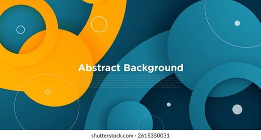Abstract colorful blue and orange circle background. Overlap circle shapes pattern background. Eps10 vector
