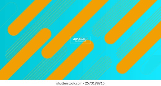 Abstract colorful blue and orange gradient illustration background with 3d orange rectangle pattern. Dynamic and luxurious design. Vector Eps10