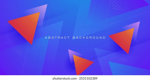 Abstractas diseño de patrón geométrico de triángulo azul y naranja colorido. Ilustración de fondo futurista de papercut superpuesto moderno. Vector Eps10