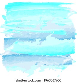 abstract colorful blue sky watercolor paint brush and strokes,  stripes horizontal pattern background. nice watercolor brush strokes and hand drawn with horizontal lines pattern background 