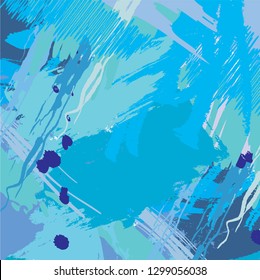 abstract colorful blue tone paint brush and strokes pattern. colorful blue nice brush strokes and hand drawn for your design. modern beautiful grunge and stripes pattern