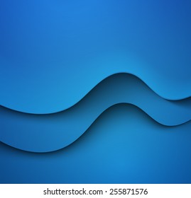 Abstract colorful blue  vector template waved background. 