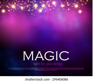 Abstract colorful blur background. Magic design. Dark mobile template. Vector illustration
