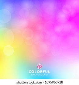 Abstract colorful blurred background with light bokeh. Vector illustration
