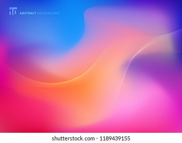 Abstract colorful blurred background with smooth lines curve in texture. Modern smartphone wallpaper. Vector illustration