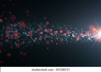 Abstract colorful blurred background. Sparkling light effects, bokeh, flash light and glitter particles. Beautiful minimalistic vector illustration. Clean design