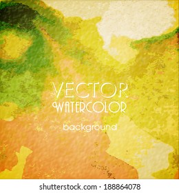 Abstract Colorful Blurred Background. Watercolor Texture.  Vector Illustration. Eps 10.