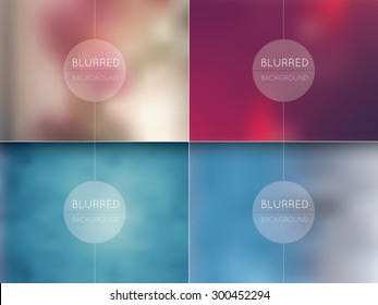 Abstract colorful blurred backgrounds in vector format for design
