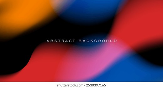 Abstract colorful blurred gradient mesh on dark background. Blue, red, and orange color elements. Eps10 vector