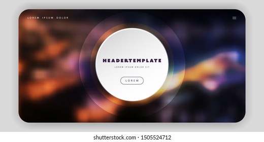 Abstract Colorful Blurred Header Background Template, Futuristic Poster or Landing Page Design - Vector Illustration