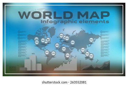 Abstract colorful blurred info graphic template. Vector elements and background - easy to use