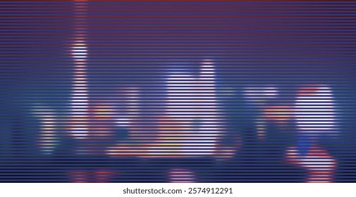 abstract colorful blurred modern ShangHai city Neon street landscape stripes textured pattern design background