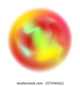 Abstract colorful blurred motion in sphere shape isolated on white