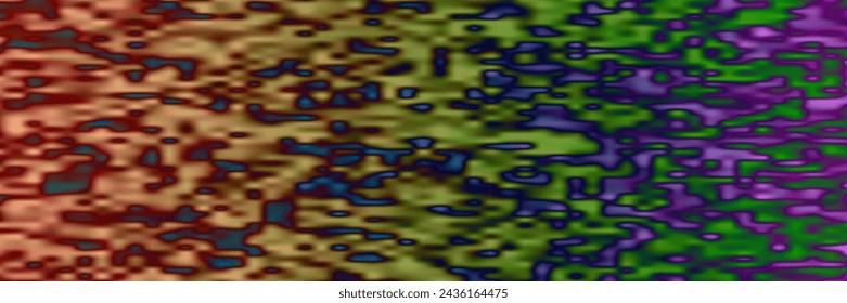 Abstract Colorful Blurred Pixelated Surface Pattern with Random Colored Brown and Green and Purple Squares - Wide Scale Geometric Mosaic Texture - Generative Art, Vector Background Design