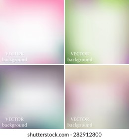 Abstract colorful blurred smooth bright summer vector backgrounds set EPS10