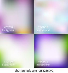 Abstract colorful blurred smooth spring soft colors vector backgrounds set EPS10