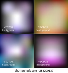 Abstract colorful blurred smooth vector backgrounds set EPS10