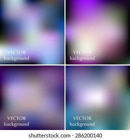 Abstract colorful blurred smooth vector backgrounds set EPS10