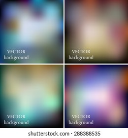 Abstract colorful blurred smooth vector backgrounds set EPS10 