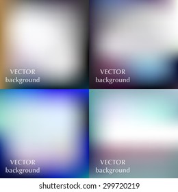 Abstract colorful blurred smooth vector backgrounds set EPS10