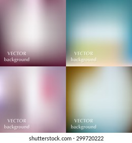 Abstract colorful blurred smooth vector backgrounds set EPS10

