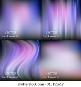 Abstract colorful blurred smooth vector backgrounds set EPS10

