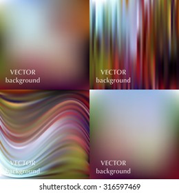 Abstract colorful blurred smooth vector backgrounds set EPS10 