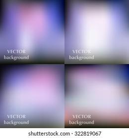 Abstract colorful blurred smooth vector backgrounds set EPS10

