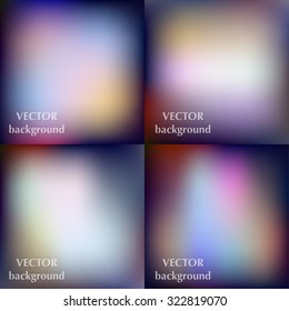 Abstract colorful blurred smooth vector backgrounds set EPS10