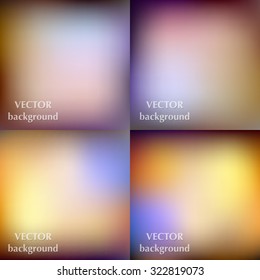 Abstract colorful blurred smooth vector backgrounds set EPS10
